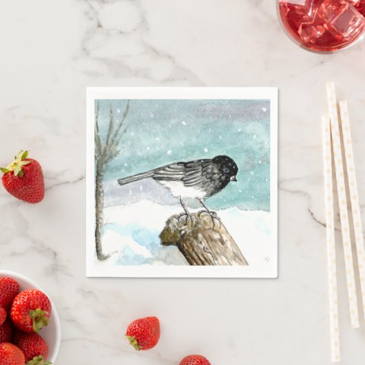 Junco - Snow Bird Cocktail Napkin Servet (Insitu)