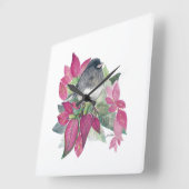 Junco Vogel Waterverf Wandinrichting Vierkante Klok (Hoek)