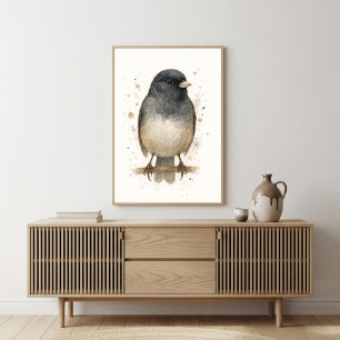Junco Waterverf - Woodland Bird Art Poster