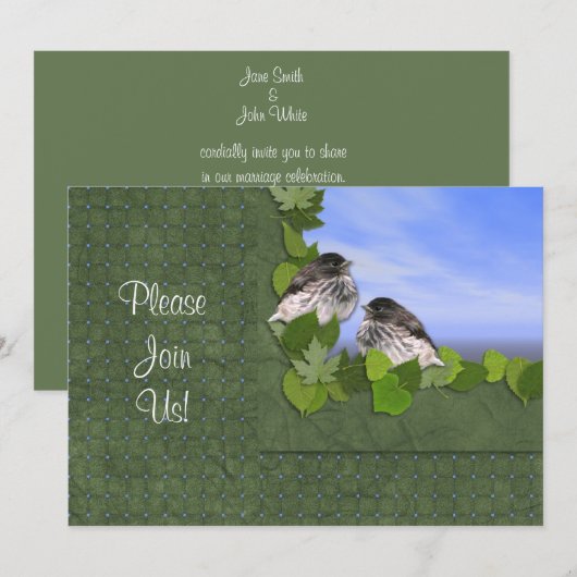 Junco Wedding Uitnodiging (Voorkant / Achterkant)