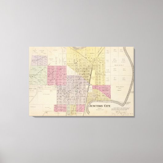Junction City, Davis County, Kansas Canvas Afdruk (Voorkant)