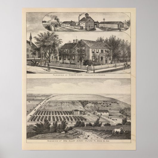 Junction City en Davis County, Kansas Poster (Voorkant)