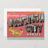 Junction City Kansas Vintage Briefkaart (Voorkant / Achterkant)