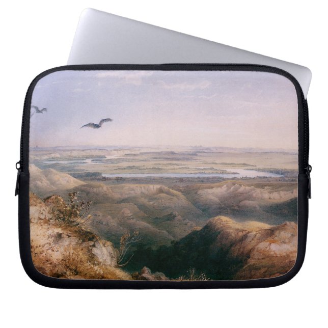 Junction of the Yellowstone and Missouri by Bodmer Laptop Sleeve (Voorkant)