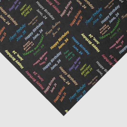 June, 24 Birthday Tissue Paper Tissuepapier (Detail)