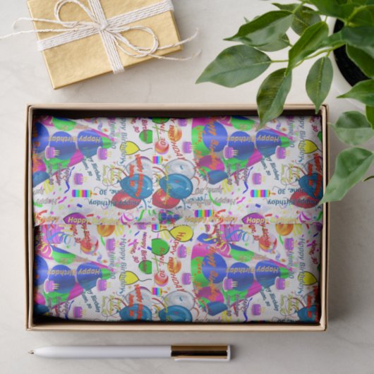 June, 30 Birthday Tissue Paper Tissuepapier (Geschenk)