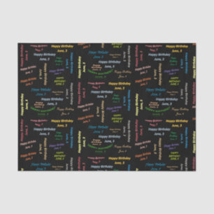 June, 3 Birthday Tissue Paper Tissuepapier