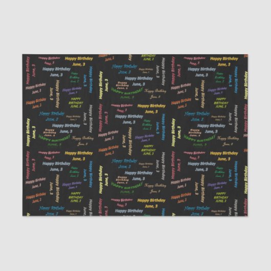 June, 3 Birthday Tissue Paper Tissuepapier (Voorkant)