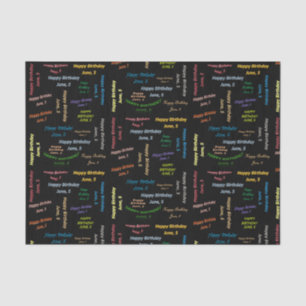 June, 5 Birthday Tissue Paper Tissuepapier