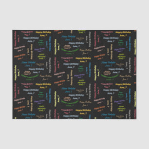 June, 7 Birthday Tissue Paper Tissuepapier