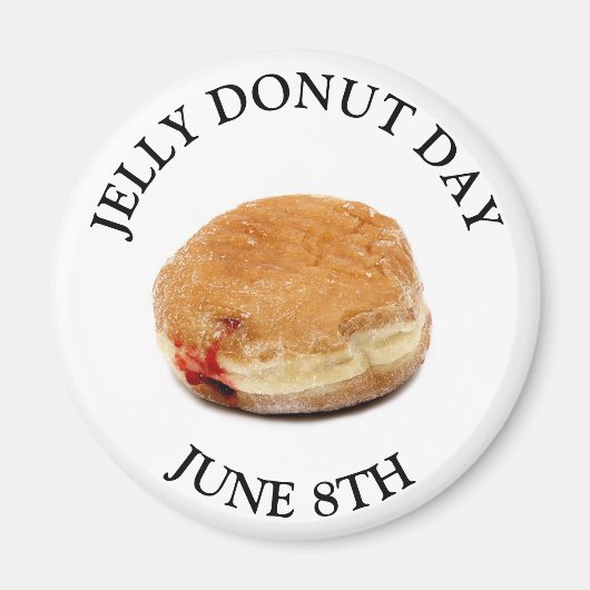 JUNE 8th Jelly Donut Day Food Holiday Magnet (Voorkant)