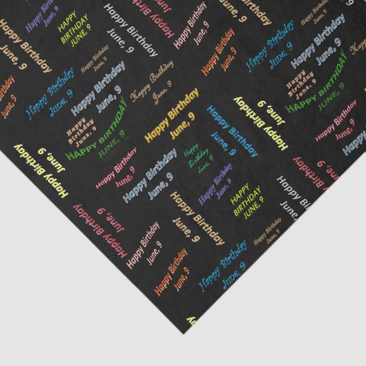 June, 9 Birthday Tissue Paper Tissuepapier (Detail)