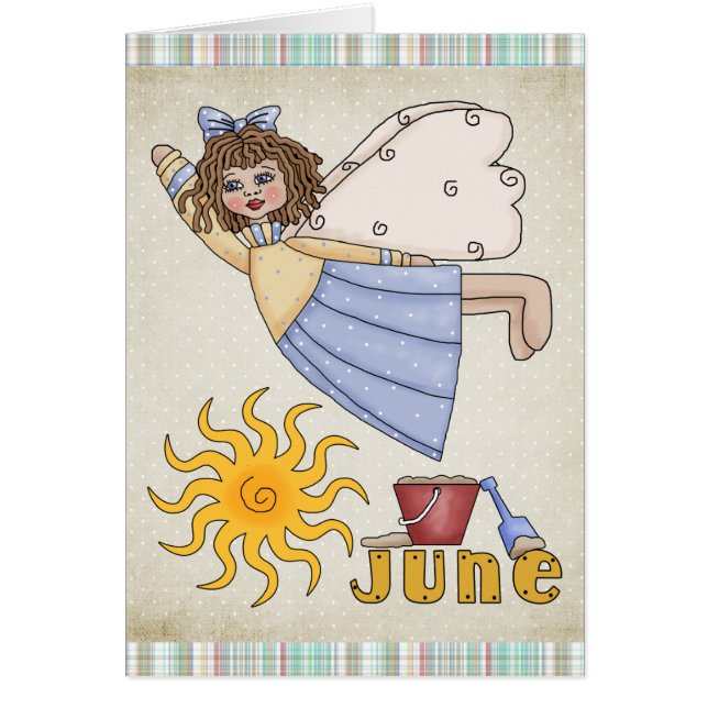 June Angel Blank Summer Wenskaart (Voorkant)