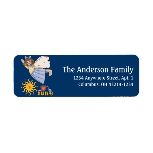 June Angel of the Month Return Address Labels (Voorkant)