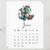 June Baby Dragon Playful Fantasy Monthly Calendar (Voorkant / Achterkant)