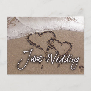 June Beach Destination Wedding Briefkaart