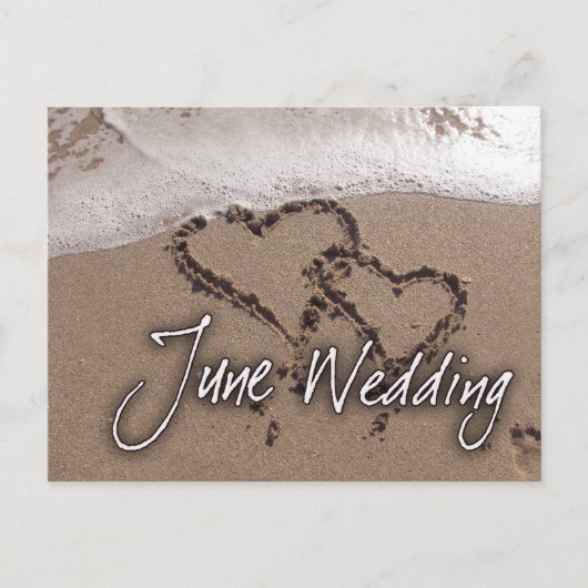 June Beach Destination Wedding Briefkaart (Voorkant)