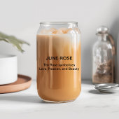 June Birth Flower Roos met aangepaste naam Blikvorm Glas