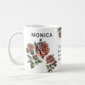 June Birth Flower Roos Naam toevoegen Koffiemok (Links)