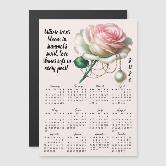 June Birth Flower & Stone Calendar (Voorkant / Achterkant)