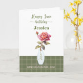 June Birthday Birth Month Flower Roos Kaart (Gele Bloem)