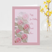 June Birthday Kaart Pink Roses for Niece (Gele Bloem)