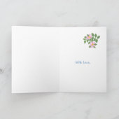 June Birthday Kaart to Personalize Dogroses on Blu (Binnen)