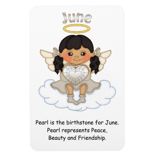 June Birthstone Angel Black Premium magneet (Verticaal)