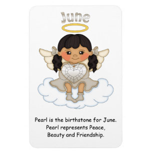 June Birthstone Angel Black Premium Magnet Magneet