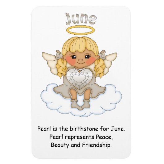 June Birthstone Angel Blonde Premium Magnet Magneet (Verticaal)