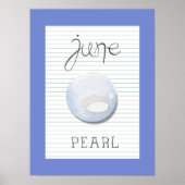 June Birthstone Birth Stone Pearl Artwork Poster (Voorkant)