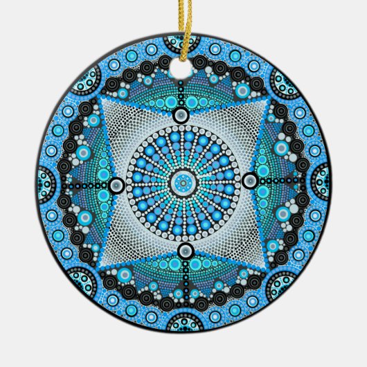June Birthstone Moonstone Mandala Ornament (Voorkant)