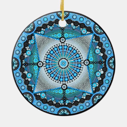 June Birthstone Moonstone Mandala Ornament (Achterkant)