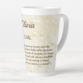 June Birthstone Pearl design Latte Mok (Rechterhoek)