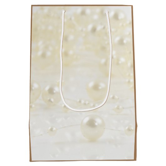 June Birthstone Pearl design Medium Cadeauzakje (Achterkant)