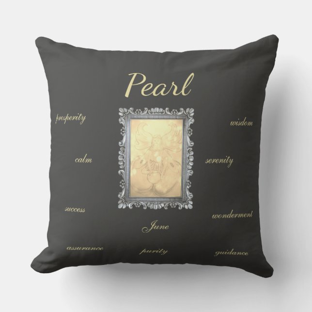 June Birthstone Pearl Fairy Kussen (Voorkant)