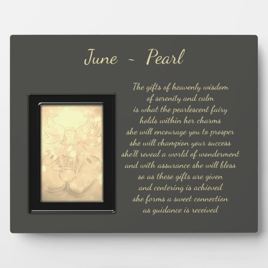June Birthstone Pearl Fotoplaat (Voorkant)