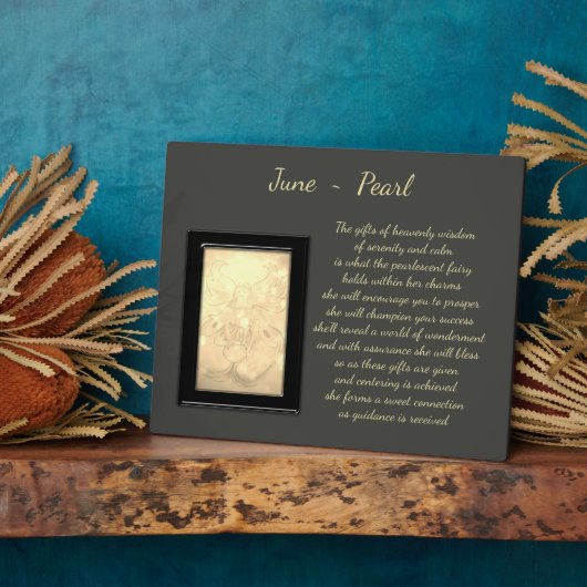 June Birthstone Pearl Fotoplaat (Zijkant)