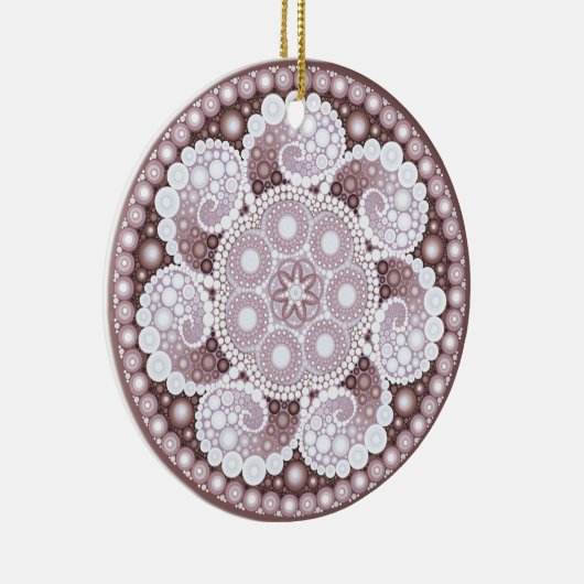 June Birthstone Pearl Mandala Ornament (Rechts)