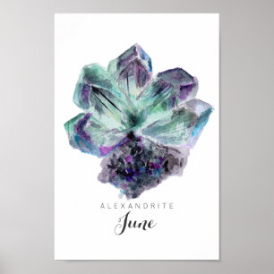 June Birthstone - Waterverf van Alexandrië Poste Poster