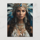 *~ JUNE Boho Vrouw VERJAARDAG PARELS AP53 Briefkaart (Voorkant)