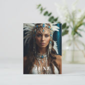 *~ JUNE Boho Vrouw VERJAARDAG PARELS AP53 Briefkaart (Staand voorkant)