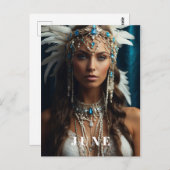 *~ JUNE Boho Vrouw VERJAARDAG PARELS AP53 Briefkaart (Voorkant / Achterkant)