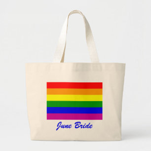 June Bride/Gay Pride Grote Tote Bag