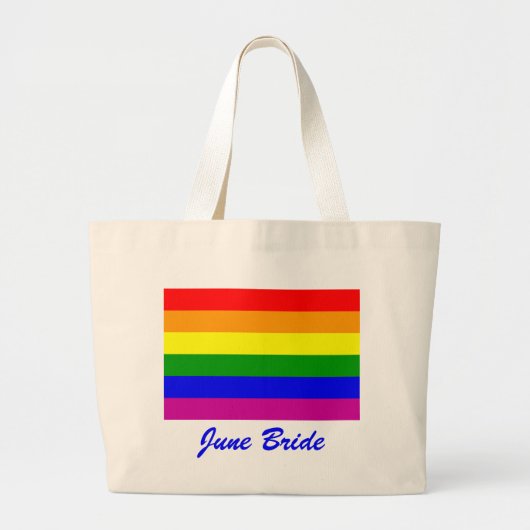 June Bride/Gay Pride Grote Tote Bag (Voorkant)