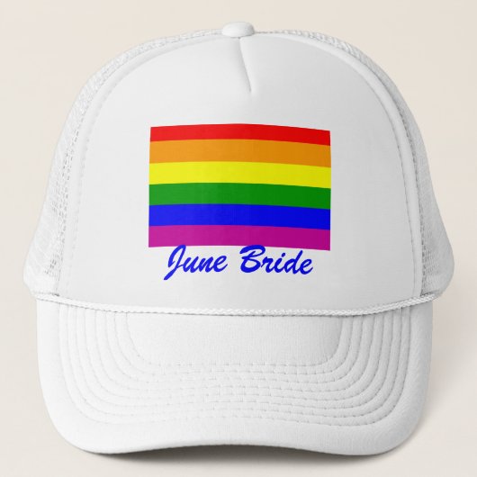 June Bride/Gay Pride Trucker Pet (Voorkant)