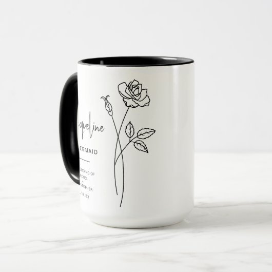 June Bridesmaid | Roos Geboortebloem Mok (Voorkant links)