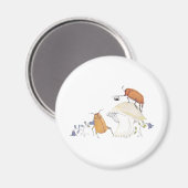 June Bugs, Mushroom and Blue Flowers Magneet (Voorkant / Achterkant)