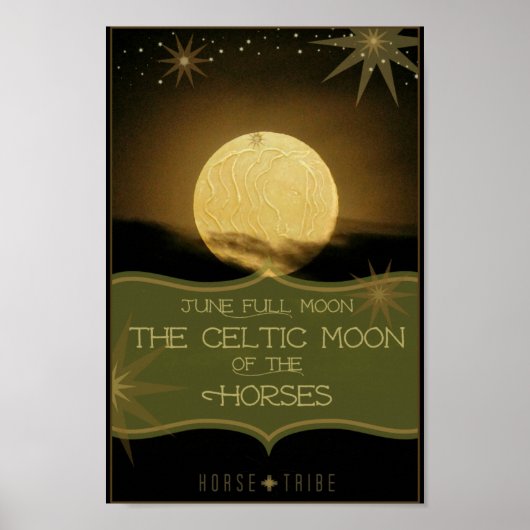 June ~ De Keltische volle maan van de paarden Poster (Voorkant)