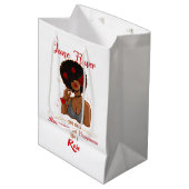 June Flower Rose Black Birthday Queen Melanin Medium Cadeauzakje (Voorkant Gekanteld)